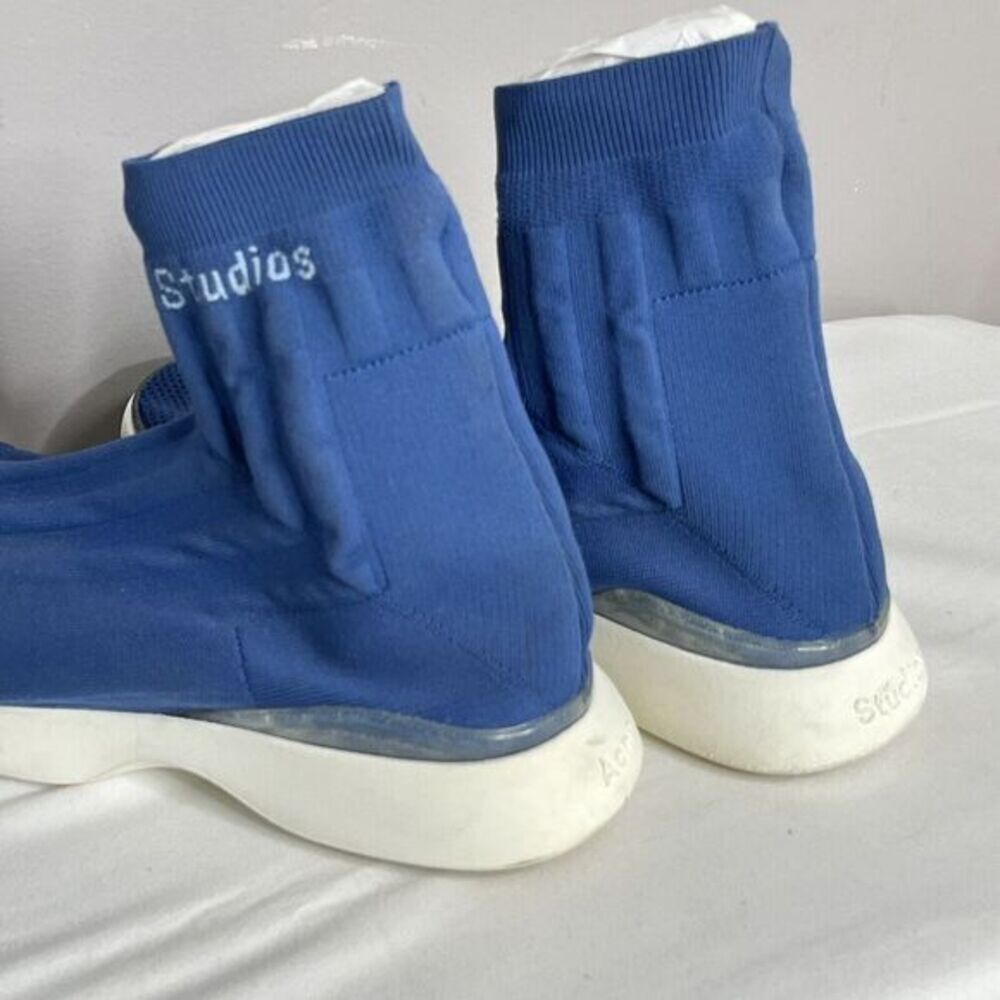 Acne Studios Blue Sock Tristan Sneakers Size 42 (US 9) High Top Trainers Runners - Picture 8 of 14